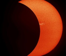 The total solar eclipse of August 21, 2017 is well underway. Photo by club member Knox Worde, using a Hydrogen-Alpha filter. Knox Worde Solar Eclipse 2017