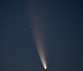 Telephoto view of Comet NEOWISE before dawn, July 11, 2020. Photo by club member Jerry Sherman. Comet NEOWISE Jerry Sherman